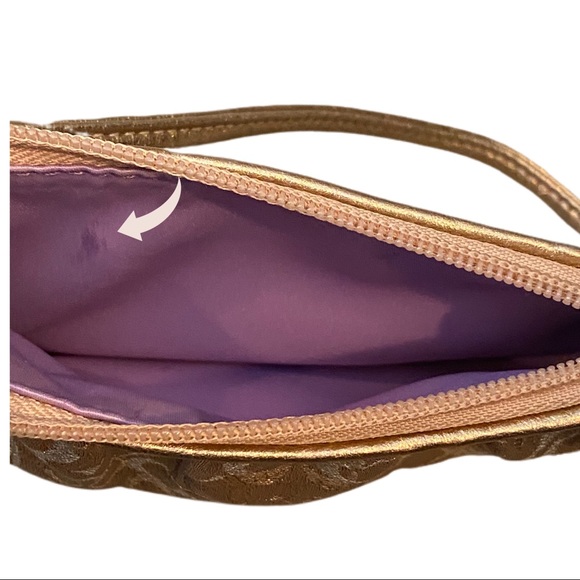 SOLD! Coach Signature Metallic Monogram Wristlet - Picture 4 of 4